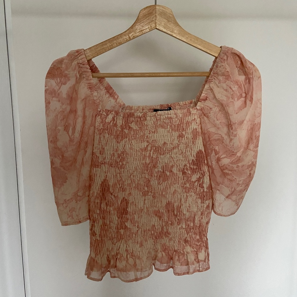 Express Pink Puff Sleeve Top